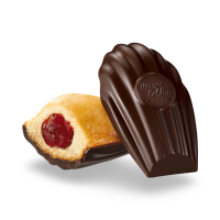Madeleine coeur framboise coque Chocolat noir